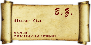 Bleier Zia névjegykártya